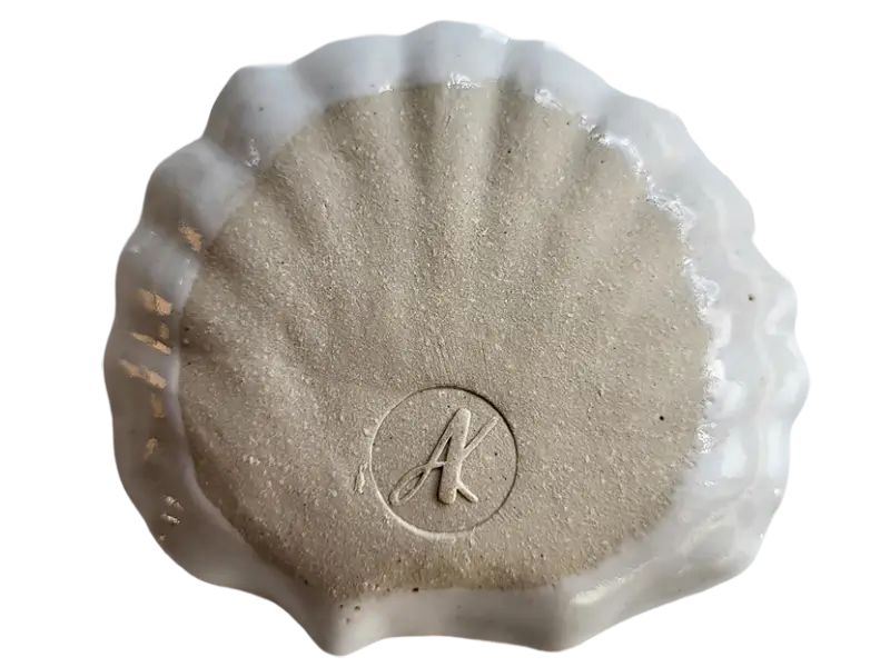 handmade shell ceramic plate
