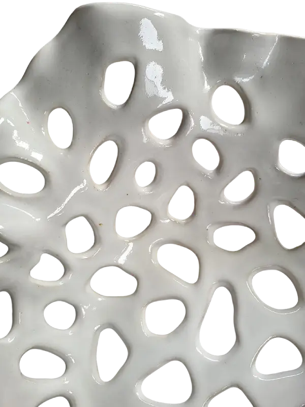 ceramic fruit bowl white pure glossy glaze