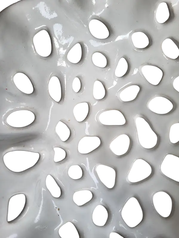 White Ceramic Fruit Bowl - Image 2